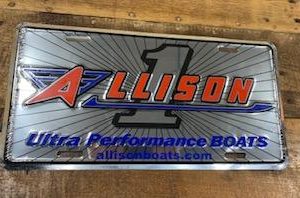 Allison Boats Mirrored License Plate