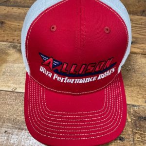 Red and White Logo with White Mesh